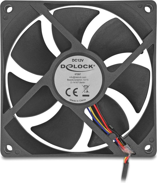 Produktbild Delock Axiallüfter 12 V DC, 92 x 92 x 25 mm schwarz (92 mm, 1x)
