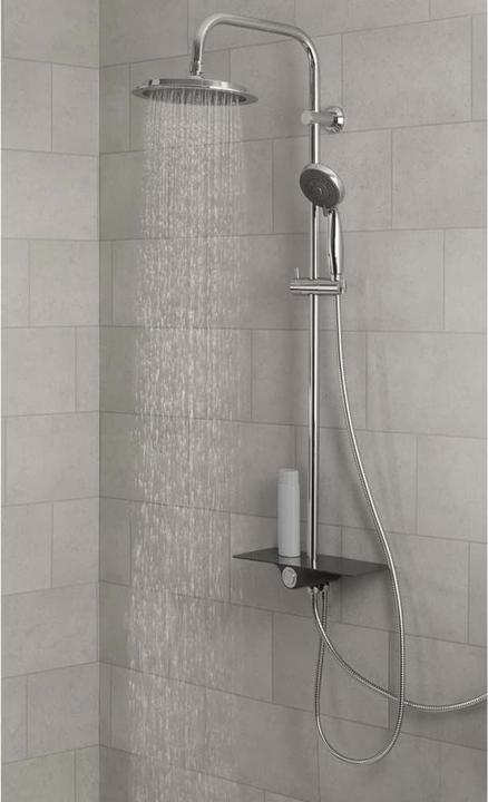Immagine prodotto Schütte Vasca da bagno con doccia a pioggia AQUASTAR Soffione doccia cromato antracite Sistema doccia a