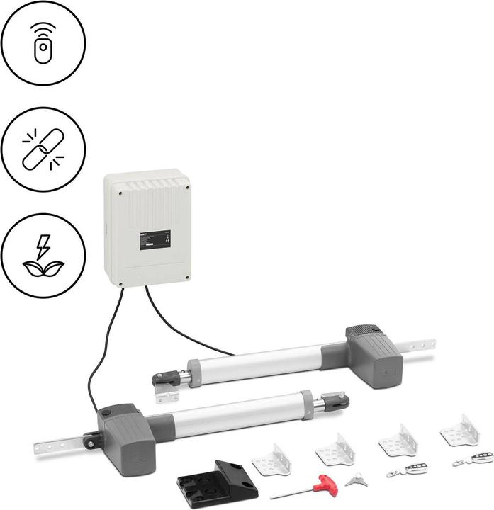 Produktbild MSW Torantrieb Flügeltor für 2 Tore bis zu je 300 kg / 2,5 m Länge Drehtorantrieb Torantrieb