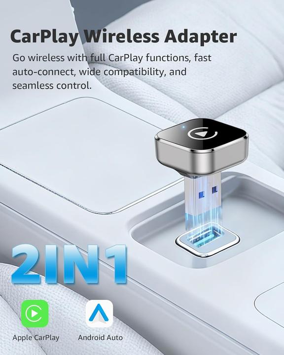 Actual product image Ancvet Wireless CarPlay & Android Auto Adapter