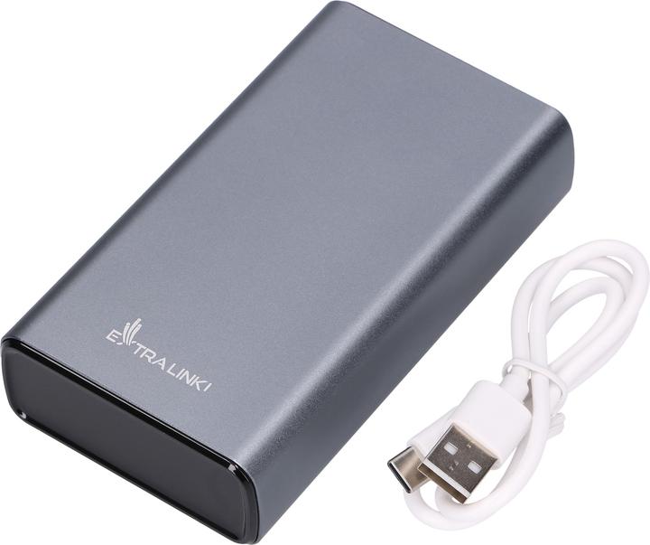Actual product image Extralink EPB-126 20000mAh Srebrny | Powerbank | Power bank, 45W PD, USB-C (20000 mAh, 45 W, 74 Wh)