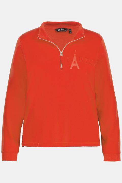 Produktbild Ulla Popken Sweatshirt, Eiffelturm, Stehkragen, Zipper, Langarm (60)