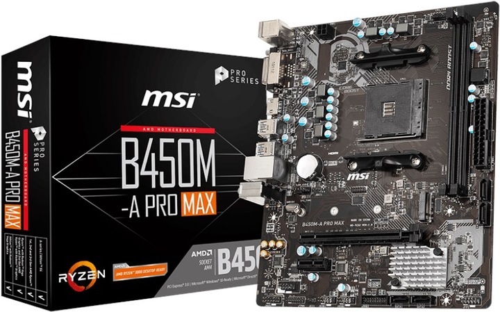 Actual product image MSI B450M-A Pro Max (AM4, AMD B450, mATX)