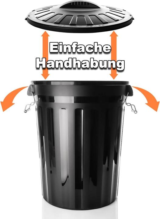 BigDean Wetterfeste Universaltonnen mit Deckel (2 Stück) (80 l)