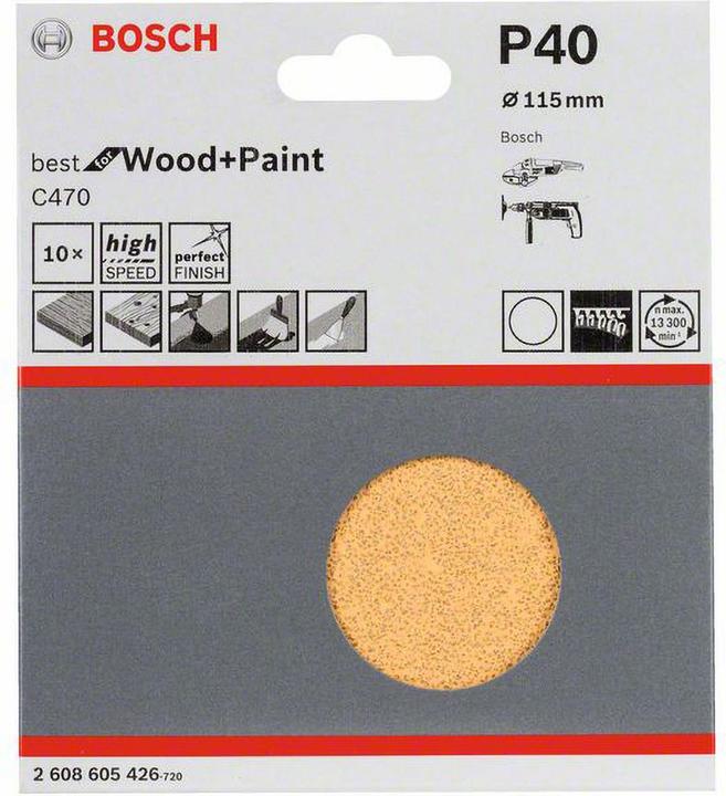 Produktbild Bosch Professional Zubehör 10tlg. Schleifblatt-Set C470 best for Wood and Paint, K:40 (40)