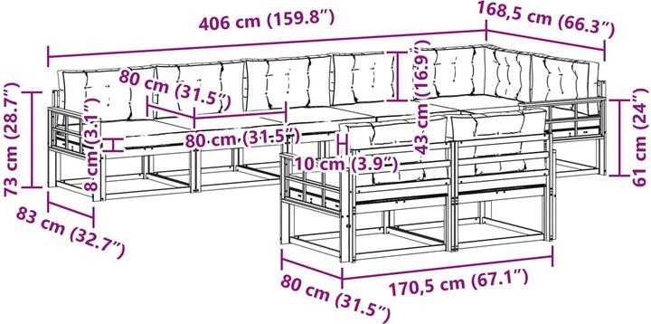 Produktbild vidaXL Outdoor-Sofa