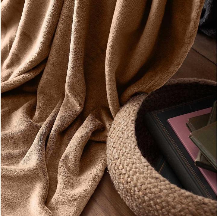 Produktbild Lumaland Kuscheldecke Hellbraun 240 x 220 cm, Material: Fleece (220 x 240 cm)