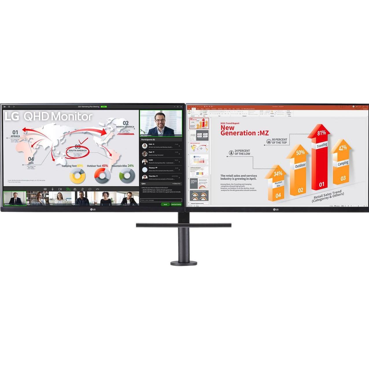 LG 27QP88DP-BS (2560 x 1440 Pixel, 27"), Monitor, Schwarz