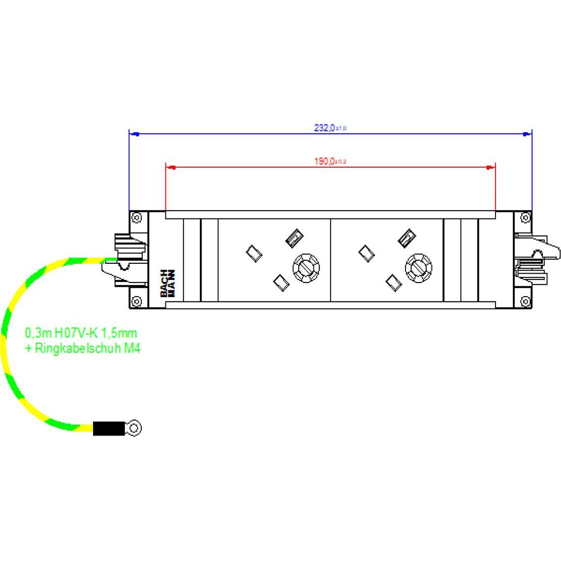 Thumbnail - Bachmann, Steckdosenleiste, BACH Steckdosenleiste (2 x, GST18, 0.30 m)