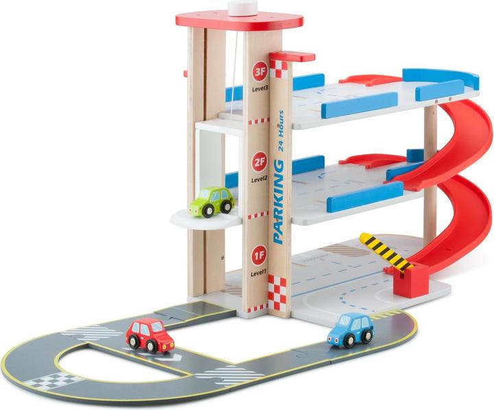 Image du produit New Classic Toys Parc de stationnement avec rail et 3 voitures