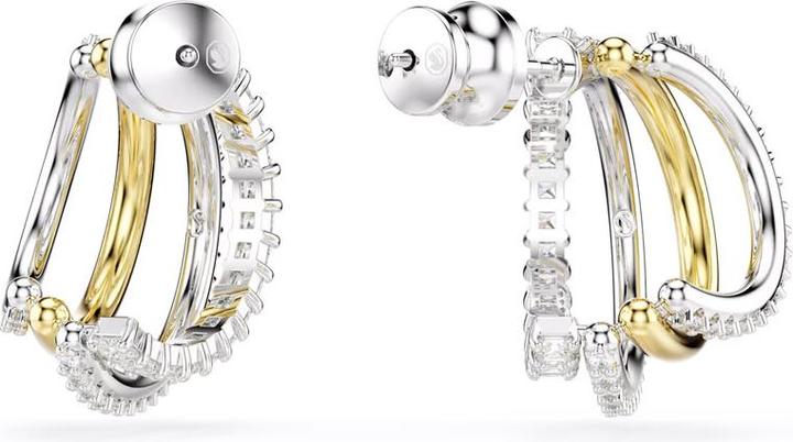 Immagine prodotto Swarovski Orecchini a cerchio a iperbole vari tagli mini in metallo bianco misto (Metallo Swarovski)