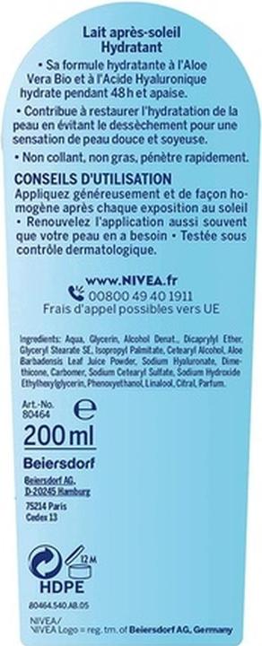 Produktbild NIVEA SUN Hydrating After Sun Lotion mit Bio-Aloe Vera 200ml (200 ml, After Sun Lotion)