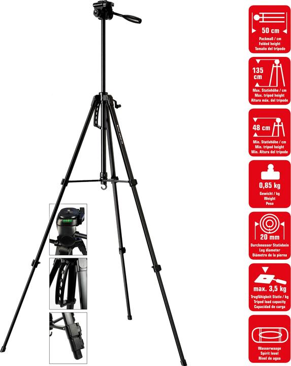 Braun Photo Braun LW 130S stativ (,, 3-smÄ›rnÃ¡ hlava,, ÄernÃ½)