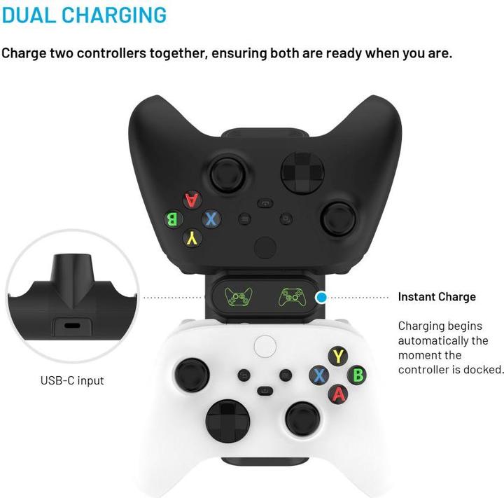 Immagine prodotto Fixed Dock di ricarica doppio per controller wireless Xbox Series S, X e One, nero (Xbox Series X, Xbox One S, Xbox Serie S)