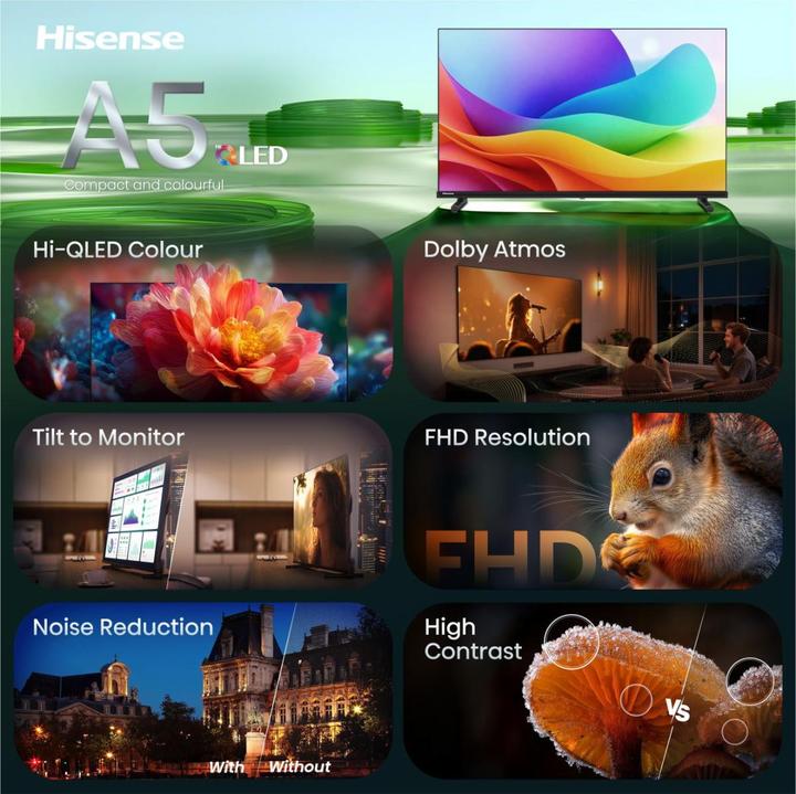 Produktbild Hisense TV 32A5DS 32" QLED FHD, 60Hz (32", QLED, Full HD, 2026, DE)