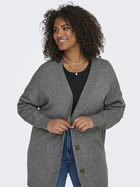 Actual product image Only Knit Fit V-neckline Curve Low shoulder cardigan Cardigan (L)