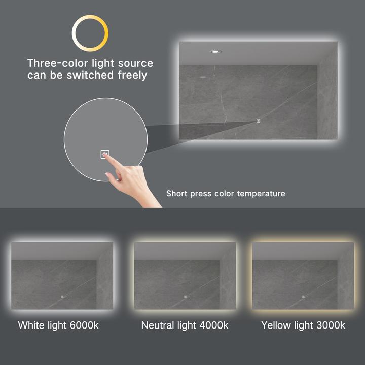 Image du produit Spa Solutions Mirrora miroir LED avec fonction de variation (100 x 60 cm)