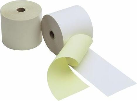 Kores Kassenrollen, 2-lagig weiß/gelb, 76 mm x 25 m x 12 mm Additionshülsen, Hülse: 12 mm