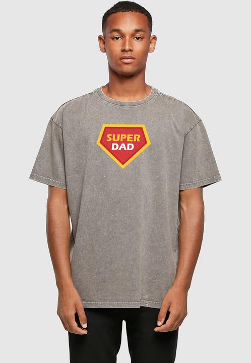 Produktbild Merchcode Fathers Day - Super dad Acid Washed Heavy Oversized Tee - 112921 (XL)
