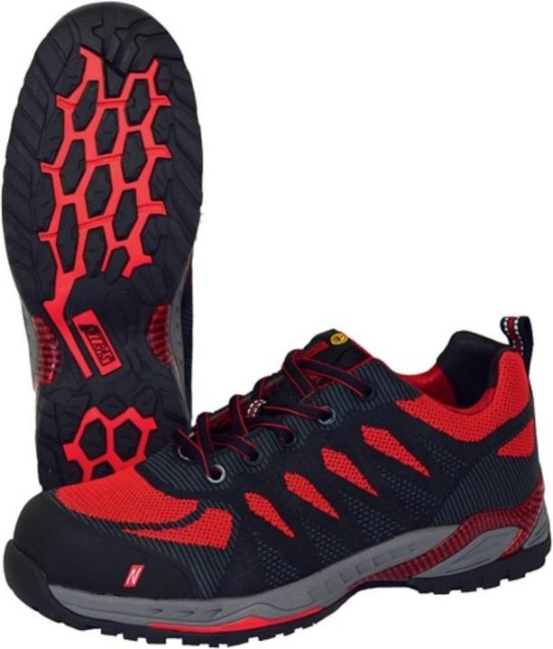 Image du produit Nitras Chaussures de sécurité PRO STEP taille 45 noir/rouge S1P SRC ESD EN ISO 20345, EN 61340-4-3 textile (S1P, 45)