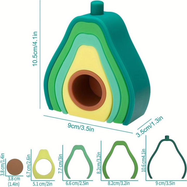 Activity Board Silicone Stacking Toy Baby Building Blocks Fruit Design Soft Block Rubber Teething