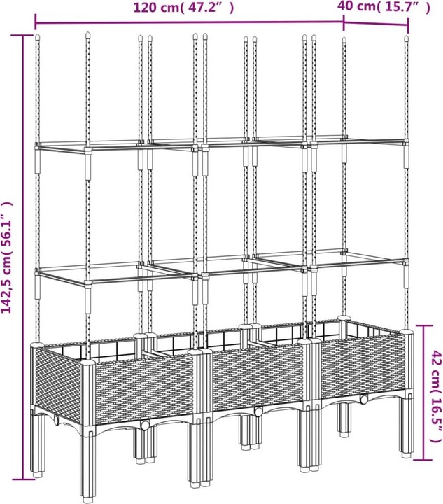 Actual product image VidaXL Planter with trellis PP