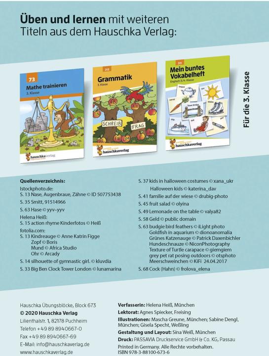 Produktbild Quer durch die 3. Klasse, Englisch - Übungsblock (Deutsch, Helena Heiss, Mascha Greune, 2017)