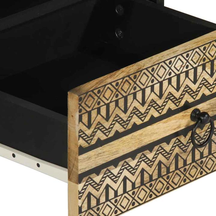 Image du produit VidaXL Table basse Table d'appoint Table de salon Noir Bois de manguier brut (80 x 54 x 40 cm)