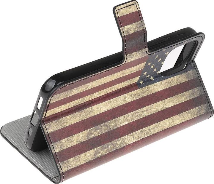 Produktbild Cover-Discount Galaxy A22 5G - Leder Hülle US Flagge (Samsung Galaxy A22 5G)