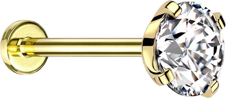 Immagine prodotto Star Piercing Micro Labret filo interno argento quadrato con cristalli argento (Titanio, senza ottone)