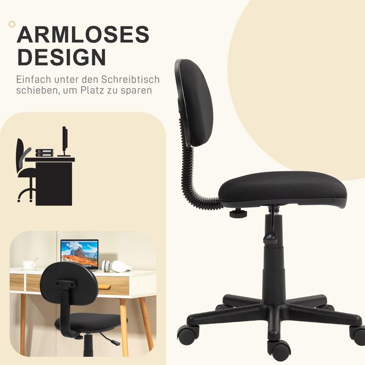 Produktbild Homcom Bürostuhl Polyester, Schaumstoff Schwarz