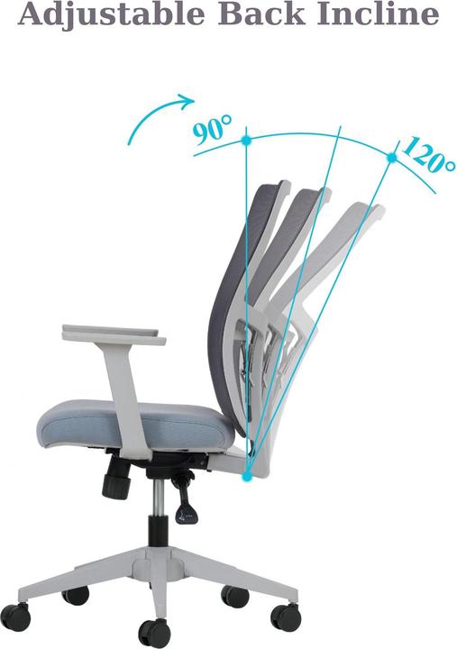 Image du produit Kalune Design Lumbar 108 Grey Office Chair Set 2 Pieces
