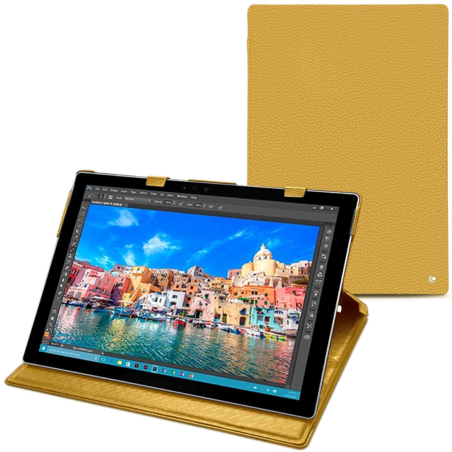 Noreve Lederschutzhülle vertikal (Microsoft Surface Pro 4), Tablet Hülle, Orange