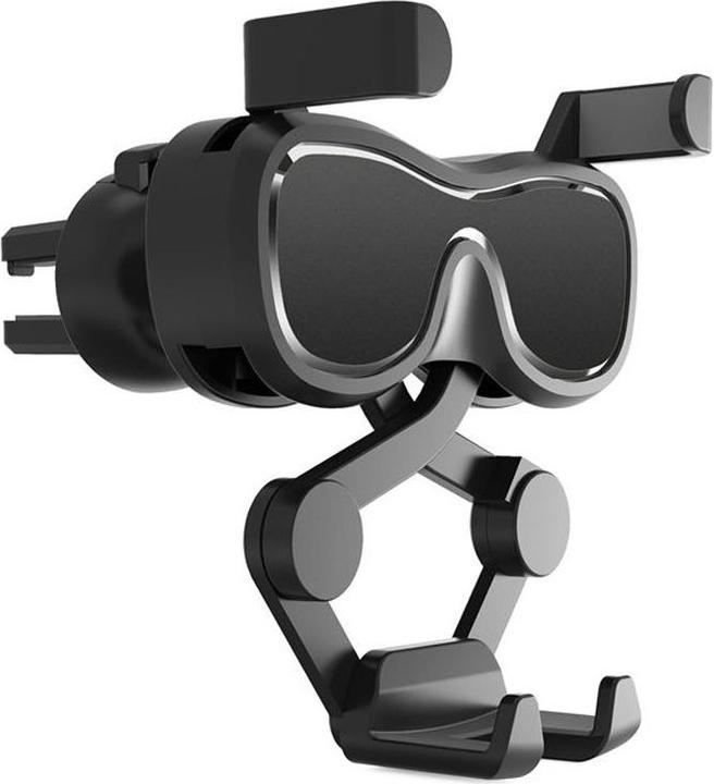 Image du produit Hurtel Support de voiture pour smartphone par gravité pour bouche d'air avec rafraîchisseur d'air noir