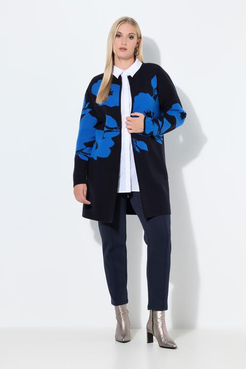 Produktbild Ulla Popken Strickjacke, Blüten, Doucleface, Rundhals, Langarm (60)