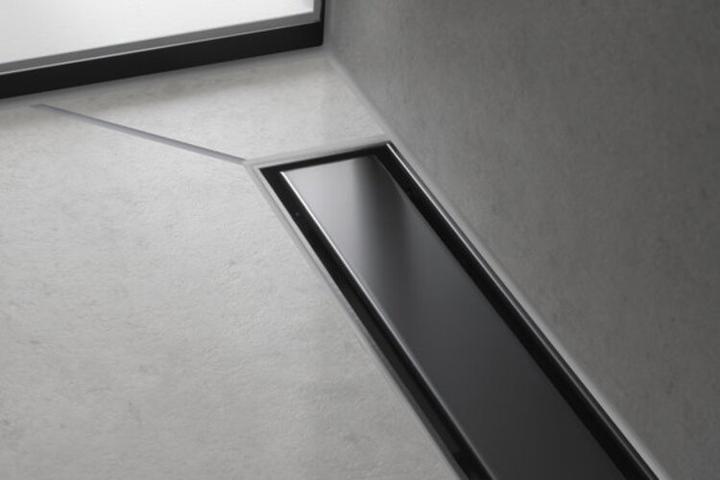 Actual product image hansgrohe Shower channel RainDrain Match, with height-adjustable frame 900mm, brushed stainless steel (900 mm)