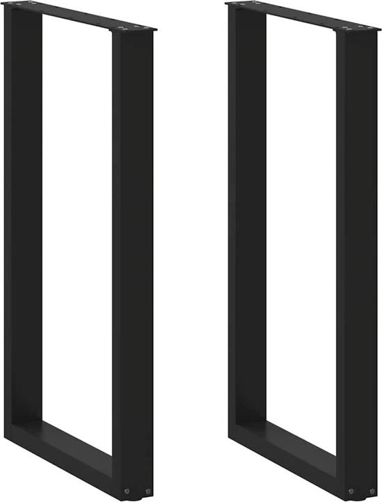 Actual product image vidaXL Coffee table legs U-shape 2 pcs. black 60x(100-101) cm steel table leg