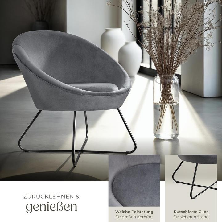 Immagine prodotto tectake poltrona cocktail Centera, imbottita, rotonda