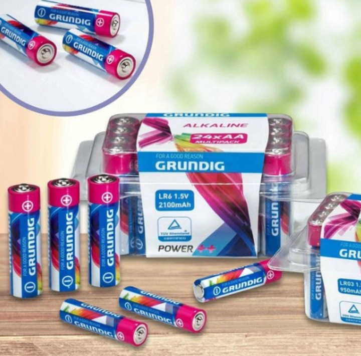 Productafbeelding Grundig Batterijen Alkaline AA/LR6 2100 mAH 24 stuks (24 Pcs., AA, 2100 mAh)
