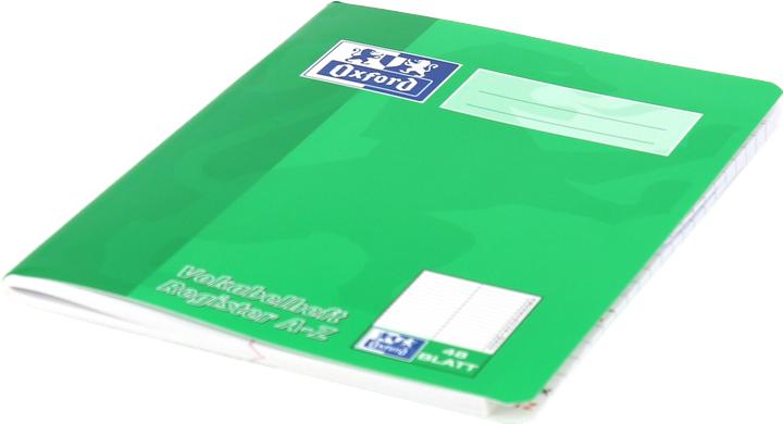 Produktbild Oxford Vokabelheft mit Register A5, 48 Blatt, m. Register A-Z, 90 g/m² (A5, Speziallineatur, Weicher Einband)