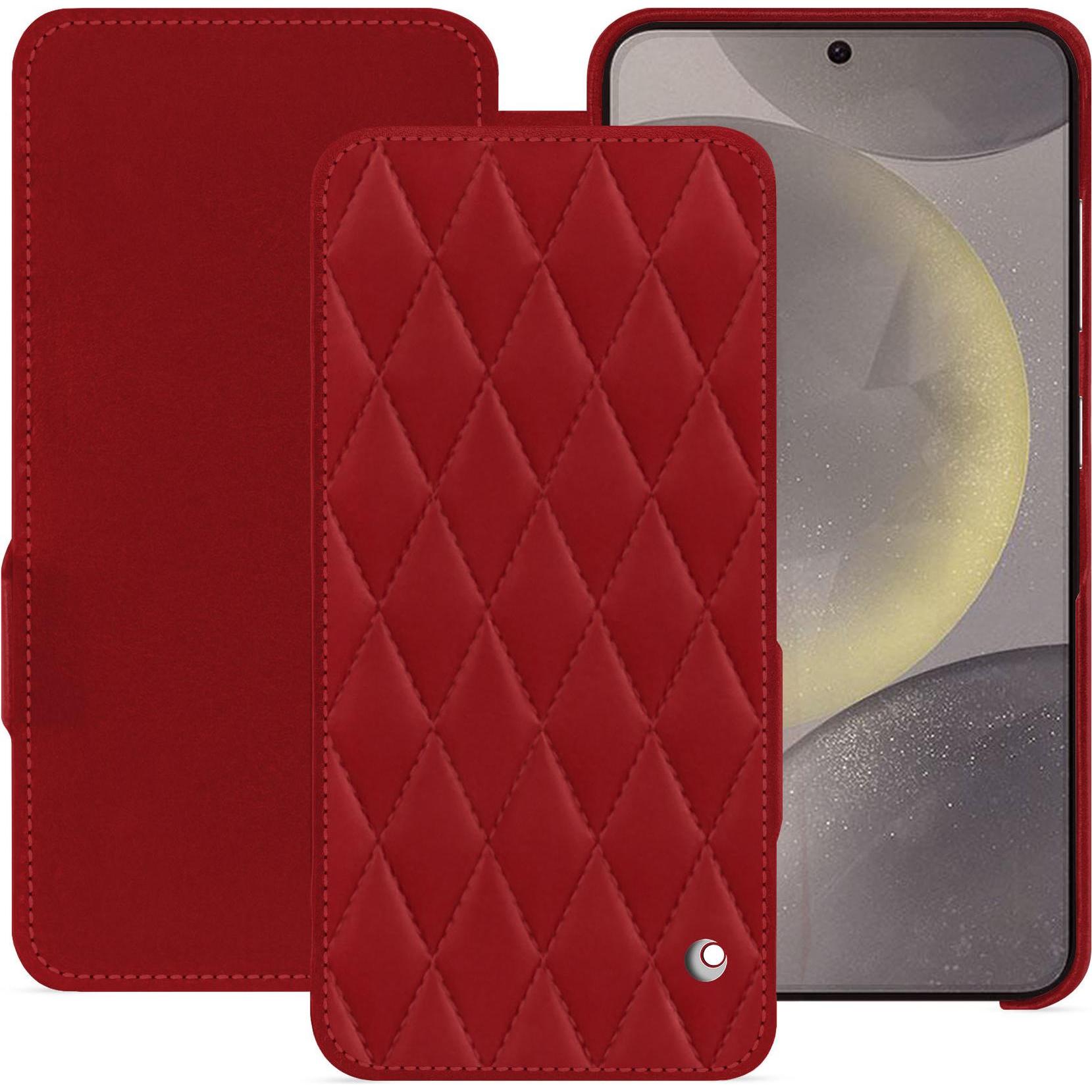 Noreve Lederschutzhülle horizontal (Samsung Galaxy S24), Smartphone Hülle, Rot