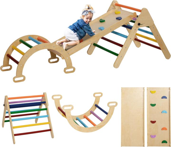 Aiyaplay Klettergerüst Kiefernholz, Mehrschichtenplatte Mehrfarbig