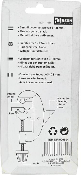 Actual product image Benson Pipe cutter 3-28 mm large