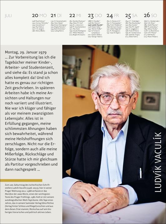 Produktbild Der Literatur Kalender Wochenkalender 2026