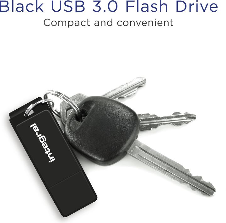 Productafbeelding Flashdrive 128GB USB3.0 Zwart, uitvoering met klikdop (128 GB, USB-A)
