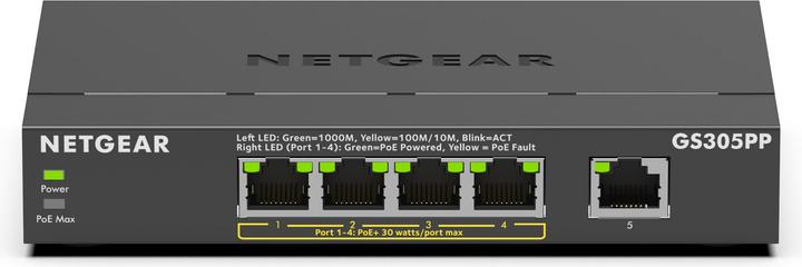 Immagine prodotto Netgear Switch 5PT POE/POE+ GIGE non gestito GS305PP (5 porte)