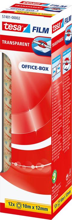 Actual product image tesa 12x tesafilm TRANSPARENT - with strong adhesion - non-ageing and tear-resistant (12 mm)