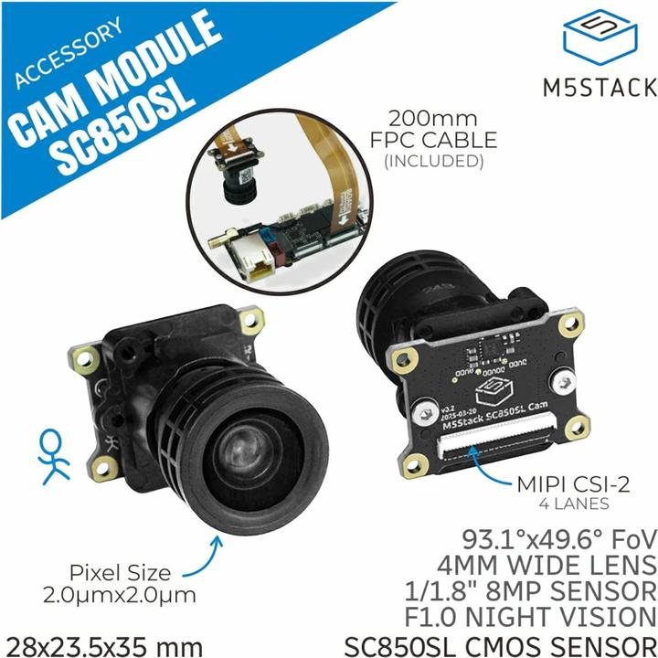 Actual product image M5Stack Kamera-Modul 8MP für LLM630 Kit SC850SL