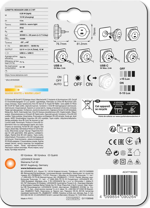 Immagine prodotto Ledvance Lunetta Hexagon USB A&C