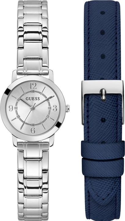 Immagine prodotto Guess P SLV CS W/ CRYS / SUN SLV DL / P SLV BRCT / NAVY SAFFIANO LTR STRP Orologio da polso (28 mm)